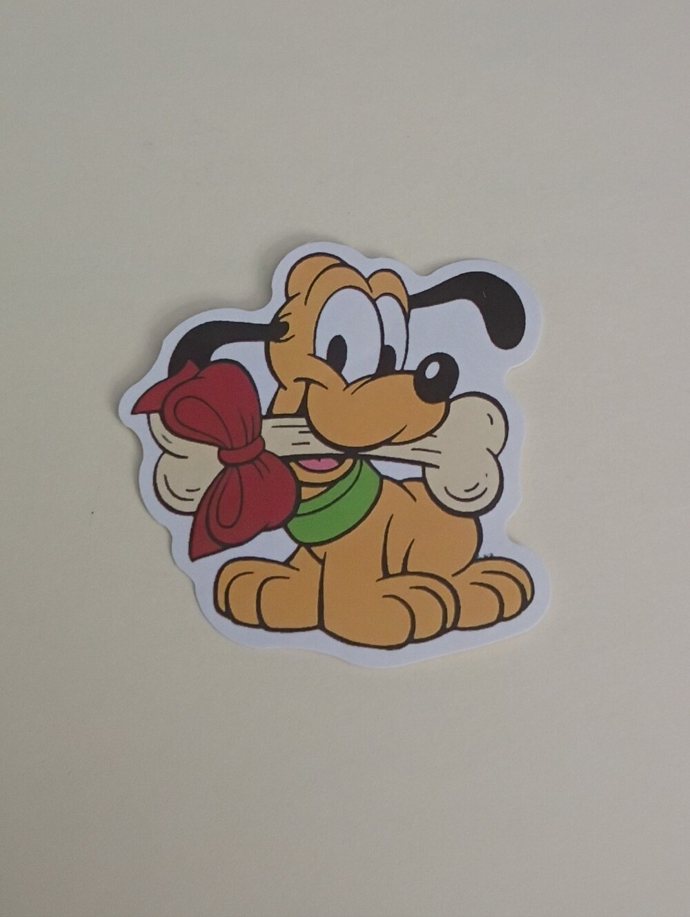10/$10 Sticker - Disney Mickey & Friends - Baby Pluto Puppy With Christmas Bone